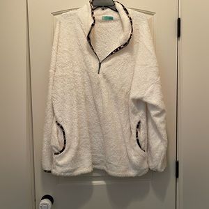 Sherpa Sweater with leopard trim